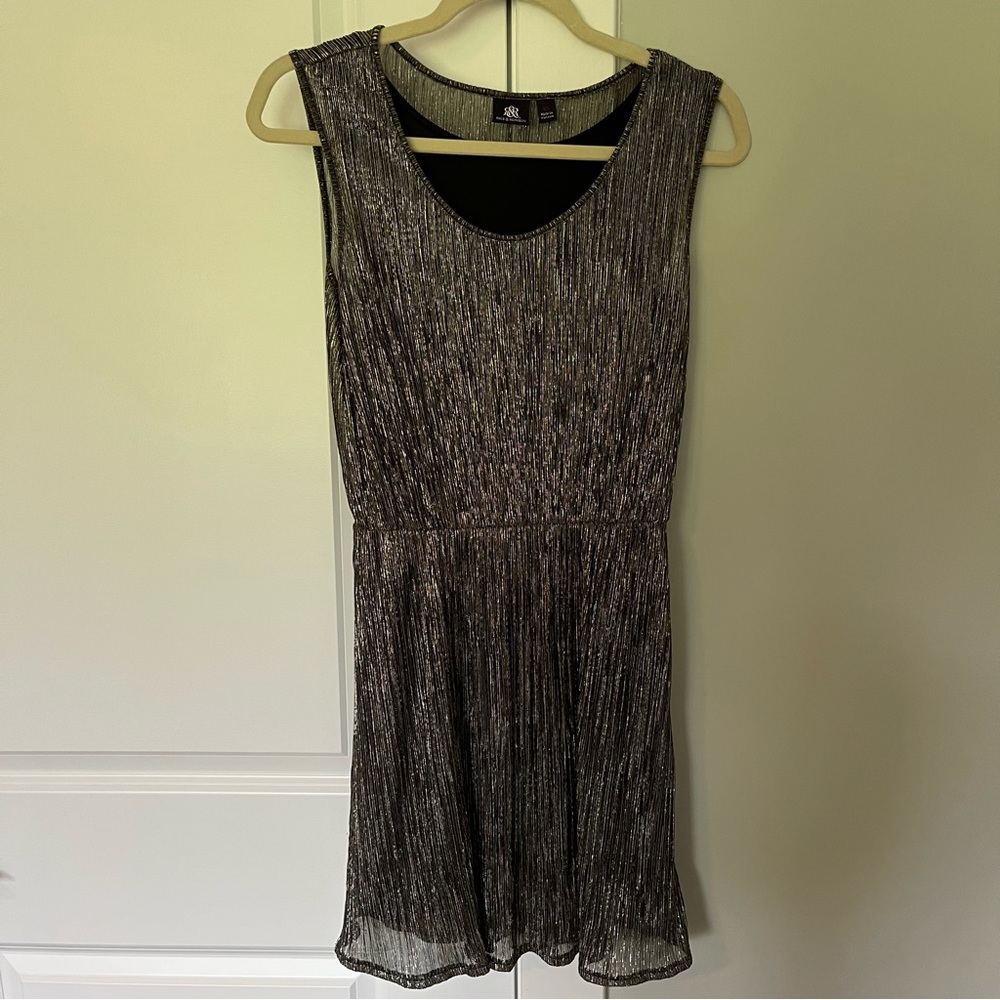 Rock & Republic Black and Silver Mini Dress Goth biker rock
